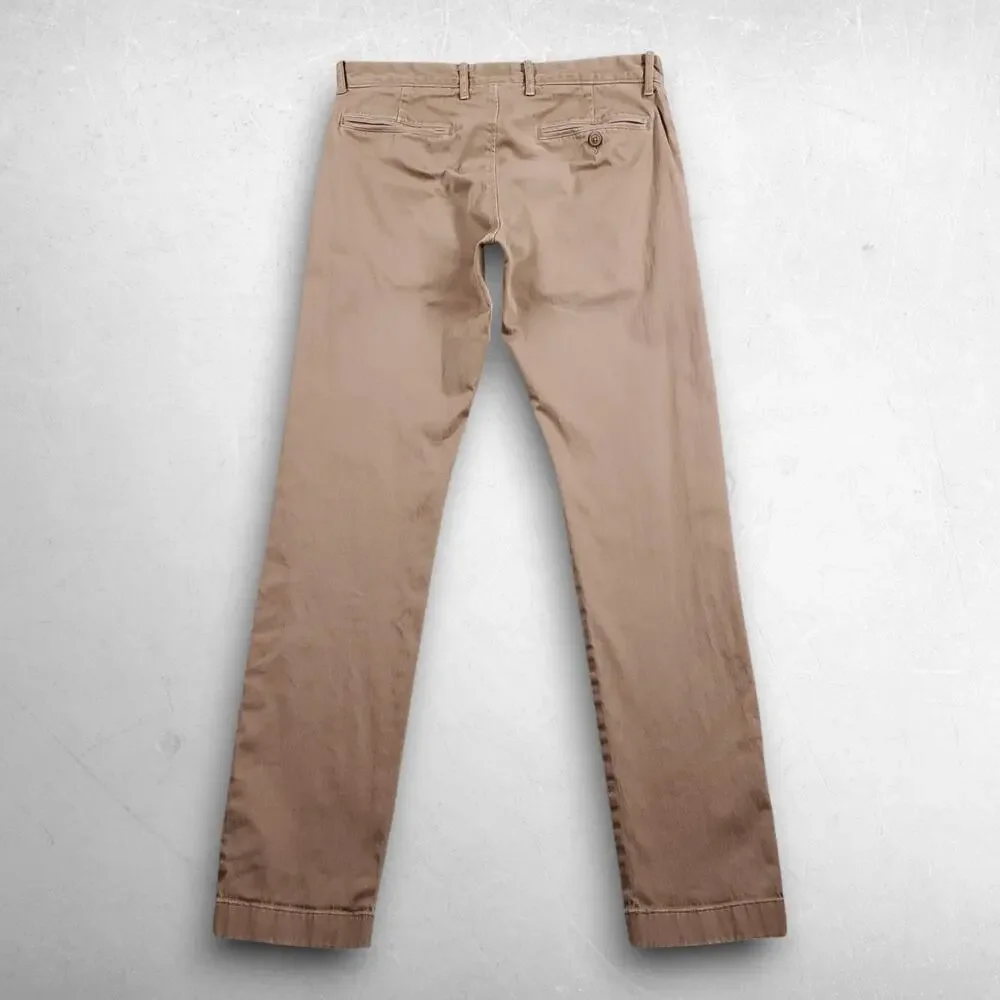 J Crew 484 Slim Straight Chino Pants Men 32 Brown Stretch Casual Gorpcore 90s